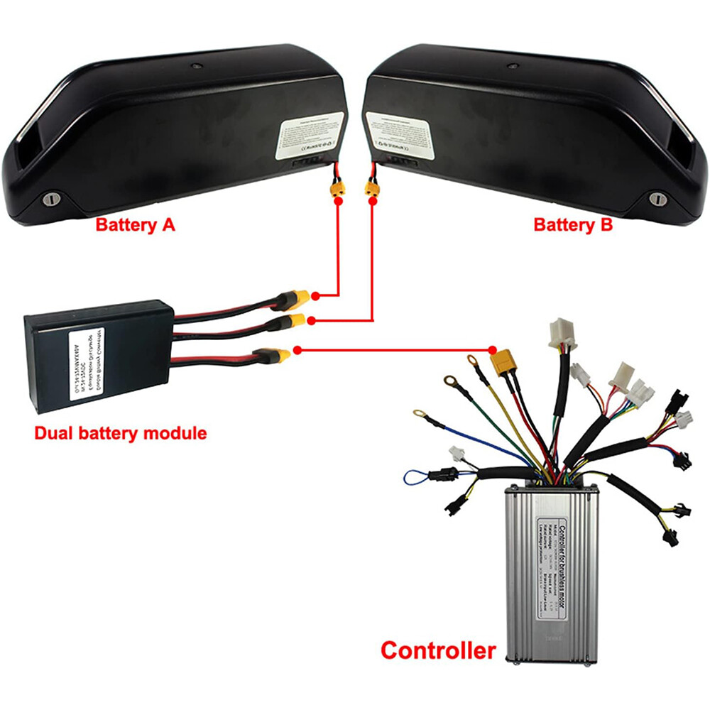 20V-72V 20A /30A /40A Ebike Dual Battery Discharge Converter Adapter Module