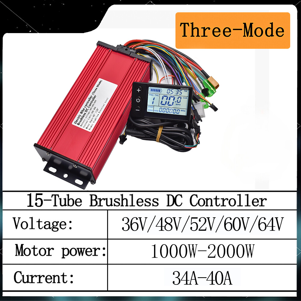 BLDC E-bike Controller 60v 48v 2000w 36v 1000w Electric Scooter Kit LCD Display