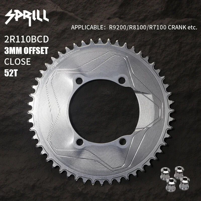 Aero Ultralight 110BCD Bike Chainring 3mm Offset 40-50T Closed Single ChainWheel