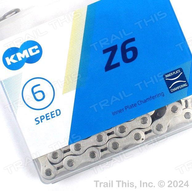 KMC Z6 6/7-Speed MTB Road Bike Chain 116L 3/32″ fits 7-Speed Shimano SRAM Silver