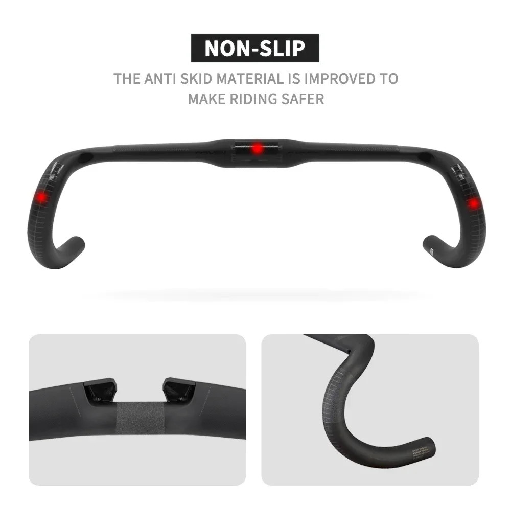 Carbon Fiber Gravel Bike Handlebar 31.8mm Clamp 380mm 400mm 420mm 440mm