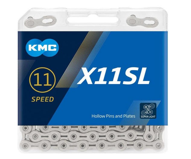 KMC X11SL 11 Speed Bicycle Chain 1/2 x 11/128 inch 118 Links Silver