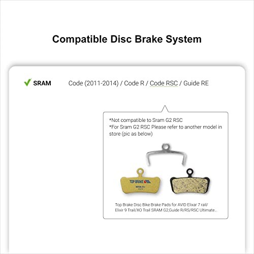 Disc Bike Brake Pads Compatible with SRAM Code R RE RSC, Gold (eMTB) – 1 Pair