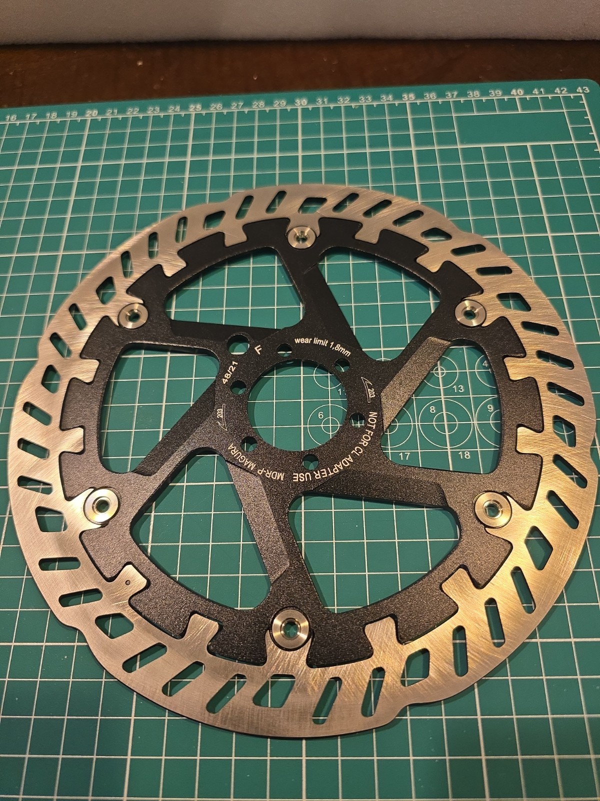 Magura MDR-P Disc Brake Rotor – 203mm, 6-Bolt, For eBike, Silver/Black