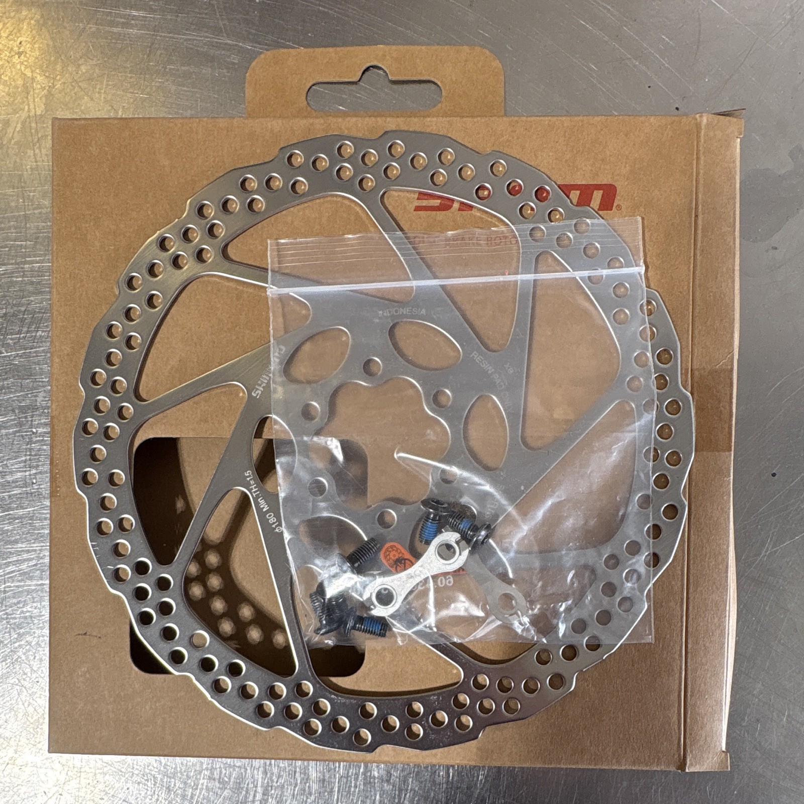 SRAM CenterLine 180mm 6-Bolt Disc Brake Rotor Silver w/ Bolts