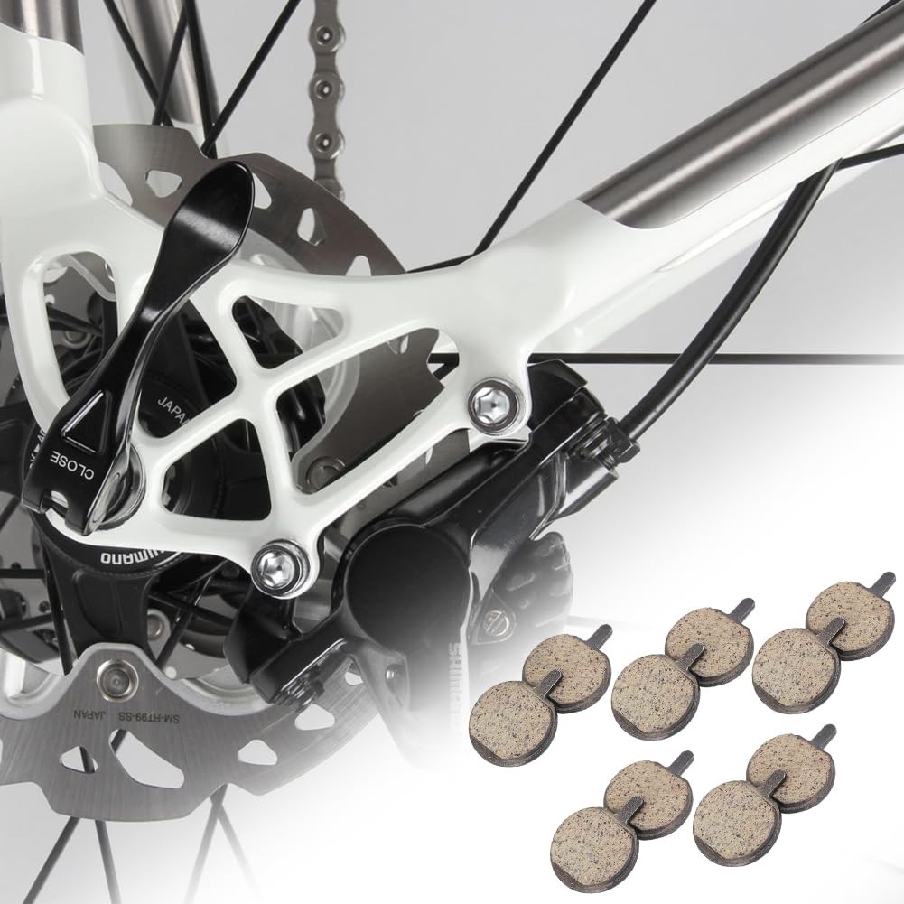 Bike Brake Pads, Semi Metal Resin Disc Pads, 5Pairs | Semi Metal Resin Disc