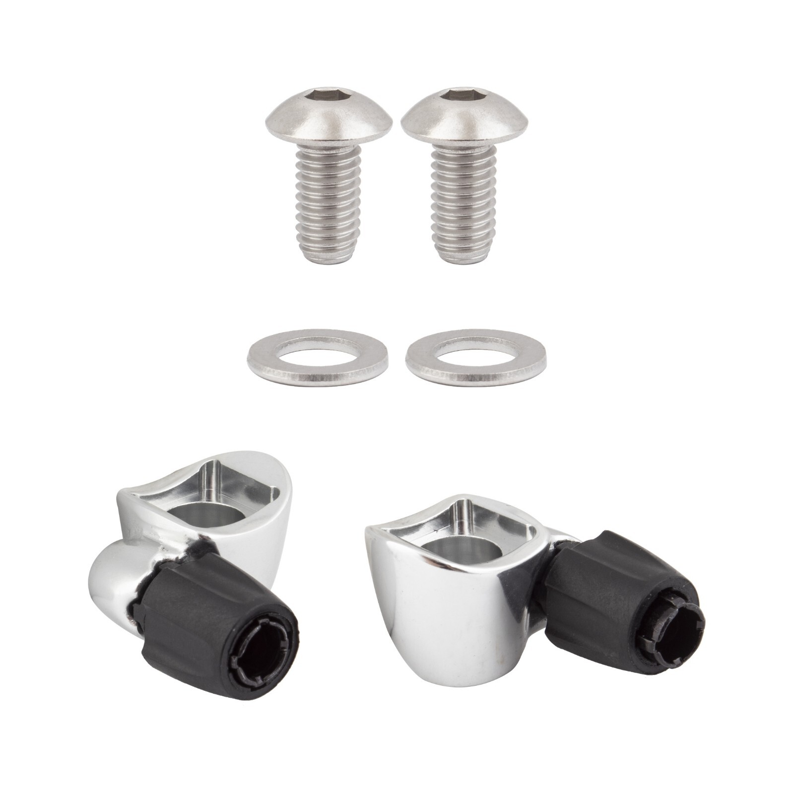 Bicycle Down Tube Road Cable Stops SUNRACE SP131 w/Adjusting Barrel PAIR Silver