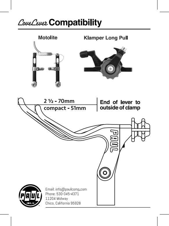 Paul Component Love Lever 2.5 Brake Lever – Right-Hand – USA Made – Gloss Black