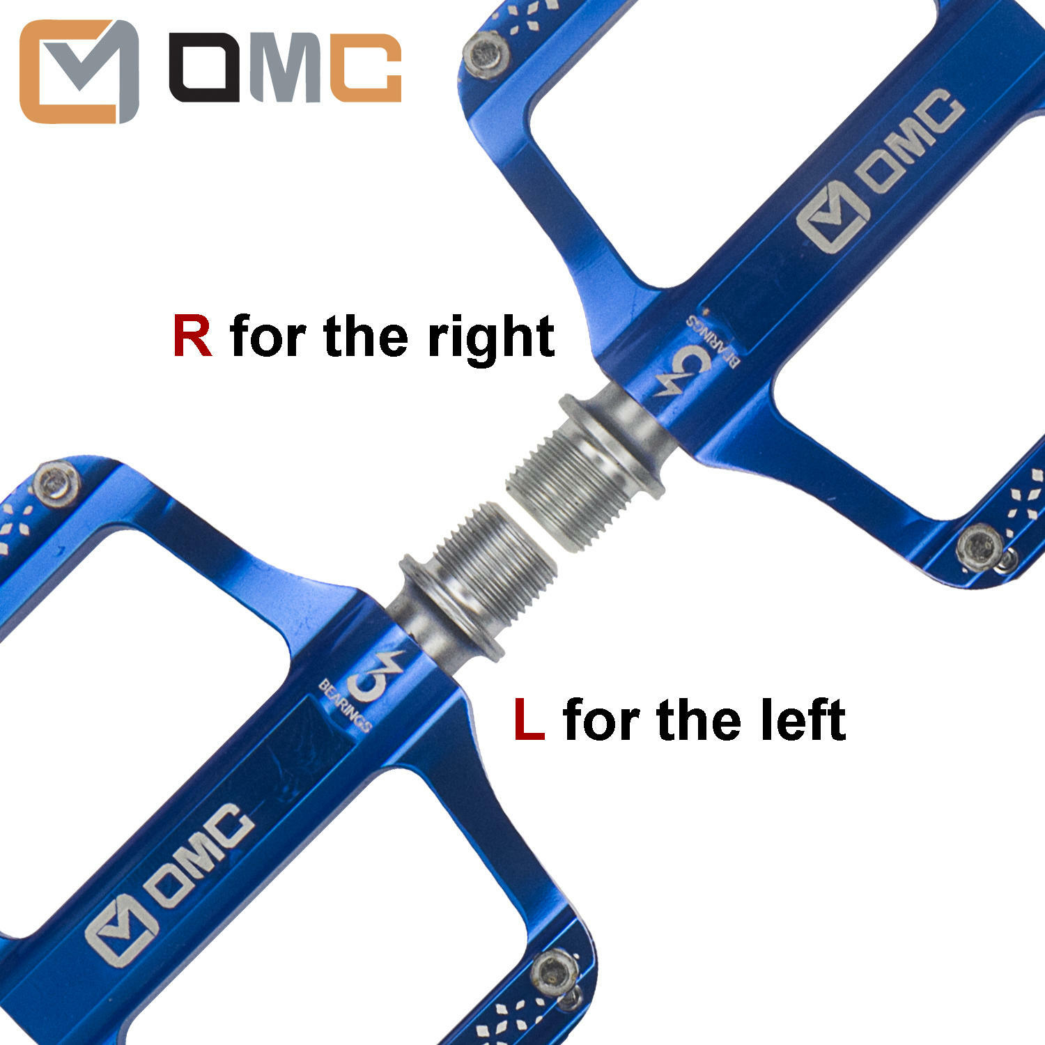 OMC-S1-BL 9/16″ Aluminum Platform Mountain Bike Pedals 3 Sealed Bearing MTB BMX