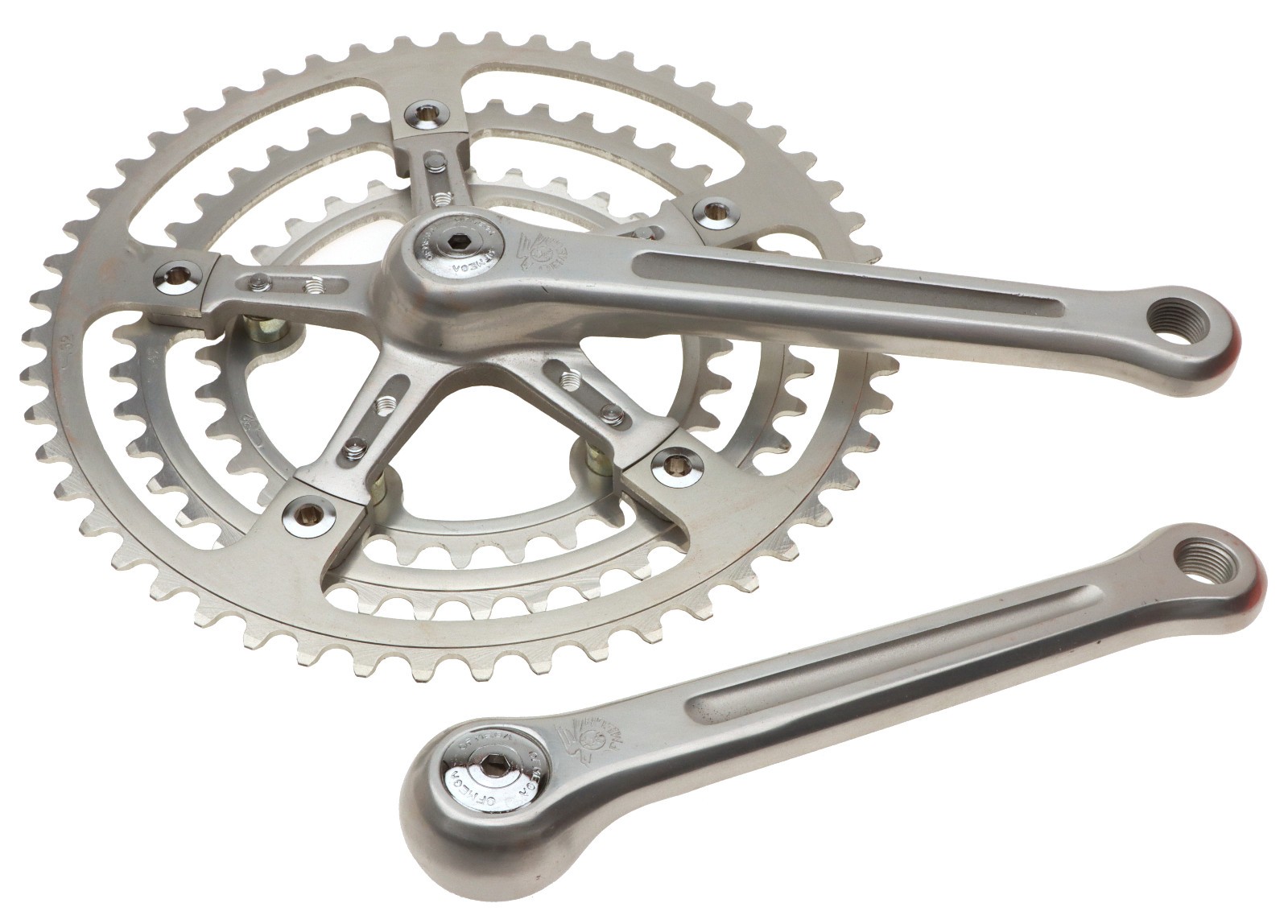 Ofmega Competitzione Crankset 170mm 52/42/32 6SPD Silver with BB NOS NEW Vintage