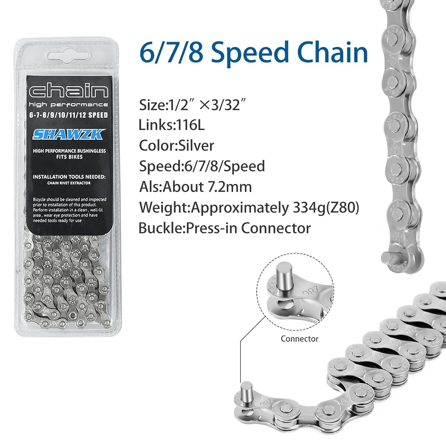 6/7/8-Speed Bike Chain – Heavy-Duty Steel Chain for Mountain & Road Cycling
