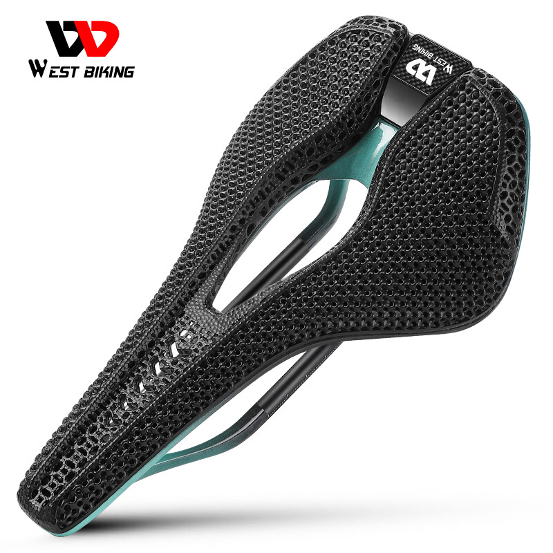 WEST BIKING 3D Printed Carbon Fibre Bicycle Saddle Short Nose Racing Bike Saddle