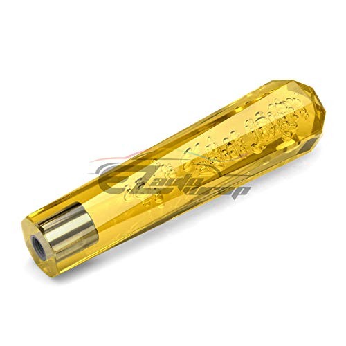 Shift Knob Stick Crystal Transparent Bubble Throw Gear Shifter 20cm Yellow
