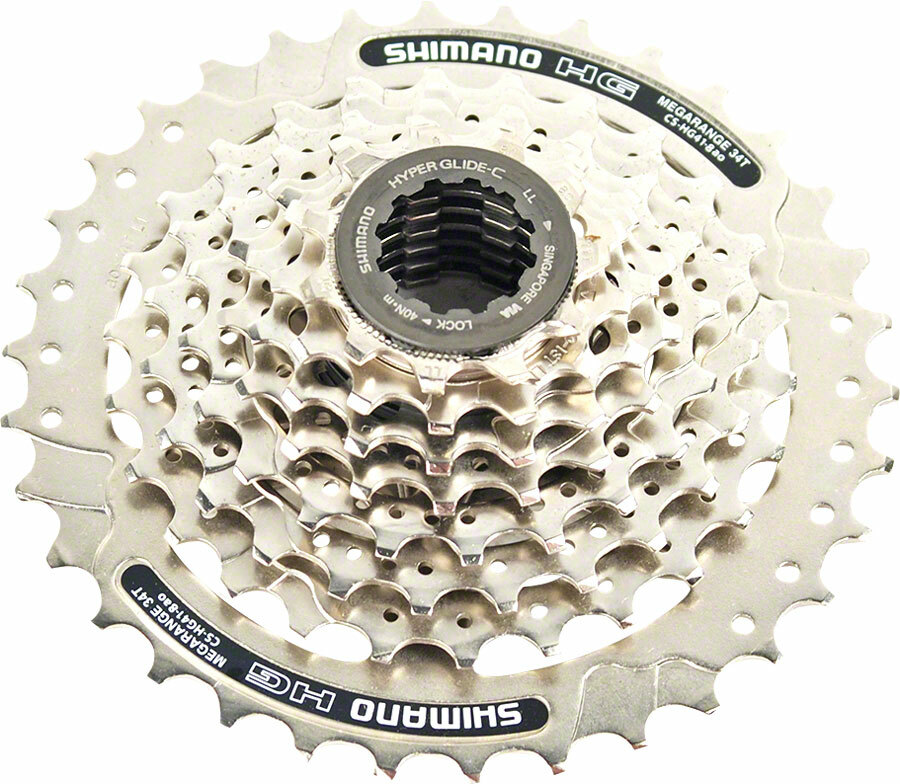 Shimano CS-HG41 Cassette – 8 Speed, 11-30t, Silver, Mega Range