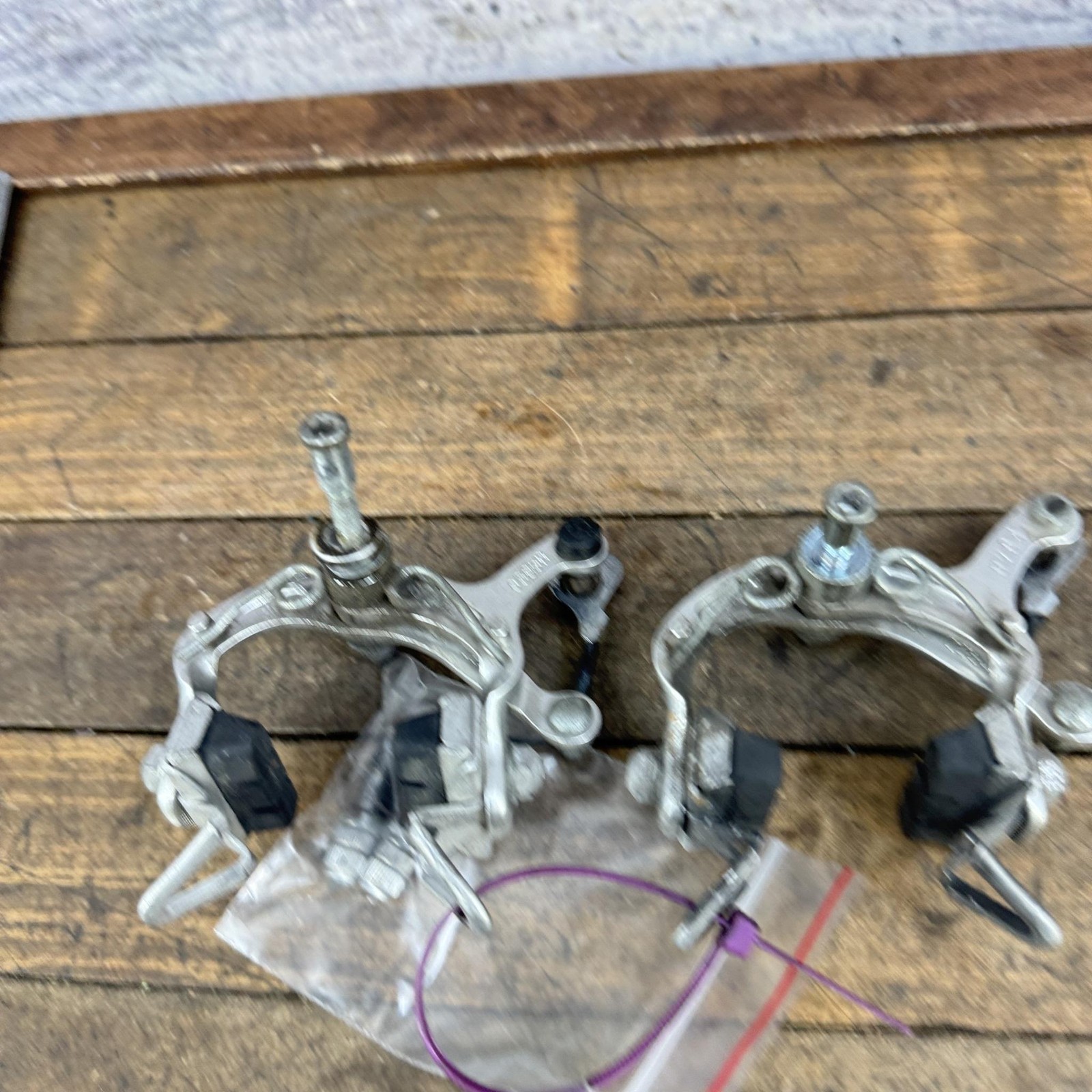 Vintage Dia Compe 400 Caliper Brakes Set Recessed Side Pull Road 80s Bike Japan