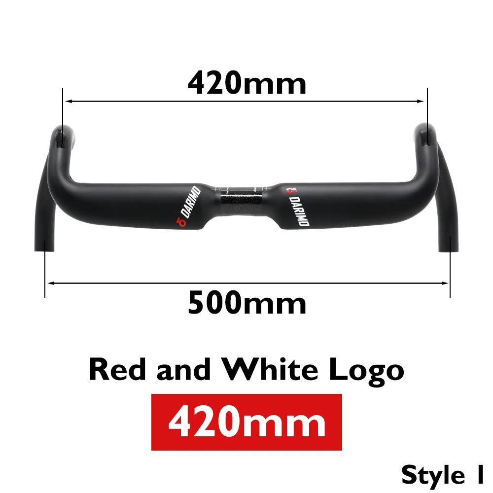 15° Carbon Fiber Gravel Road Bicycle Drop Bar 31.8mm Internal Routing 360-420mm