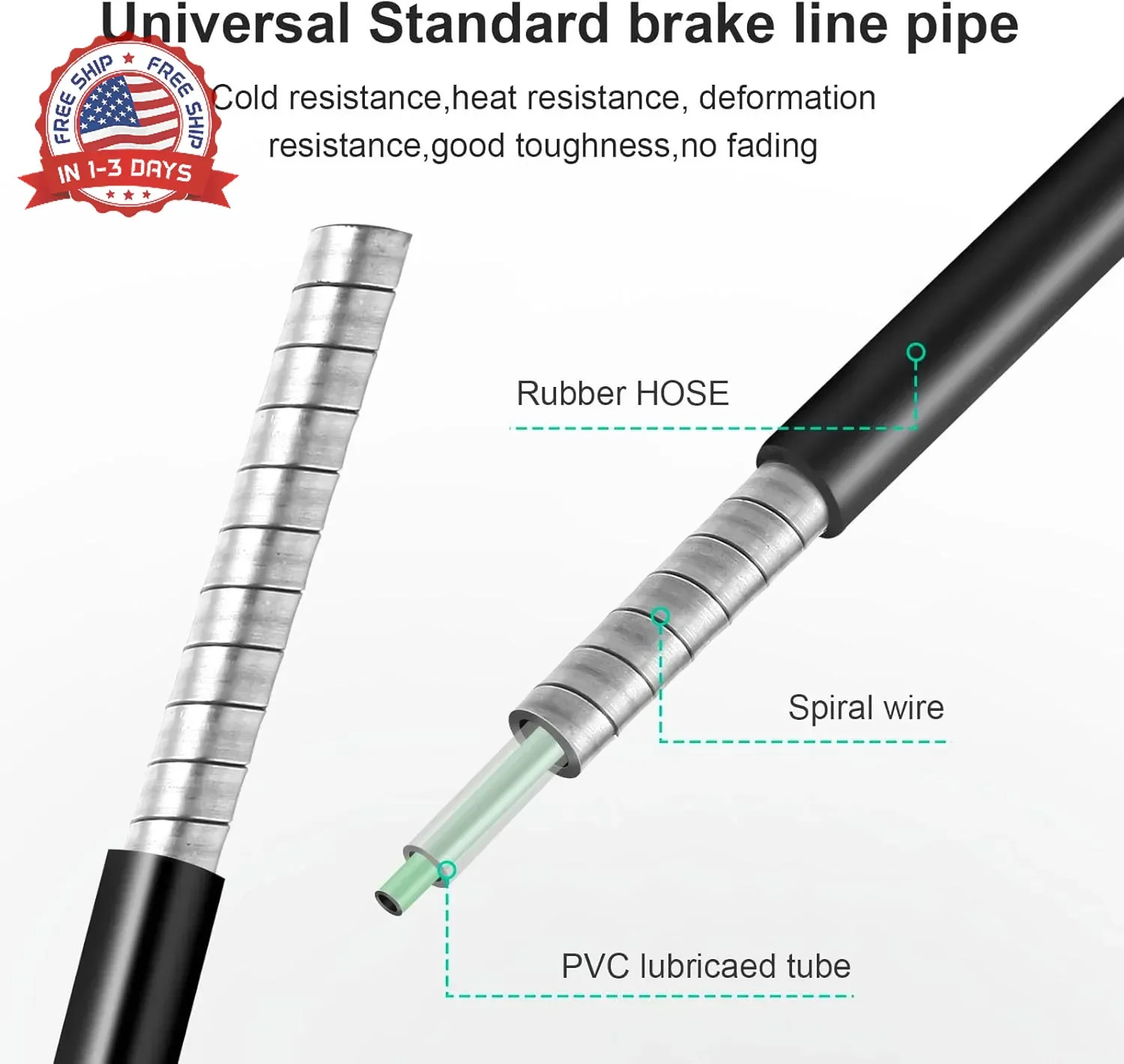 Brake Cable Housing, 5mm x 50ft Bicycle/Bike Lined Brake Cable Housing,Bicycle B