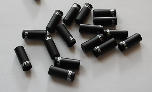 2 x Jagwire Black Aluminium End Caps for 4.5mm Bowden Cable Sleeves