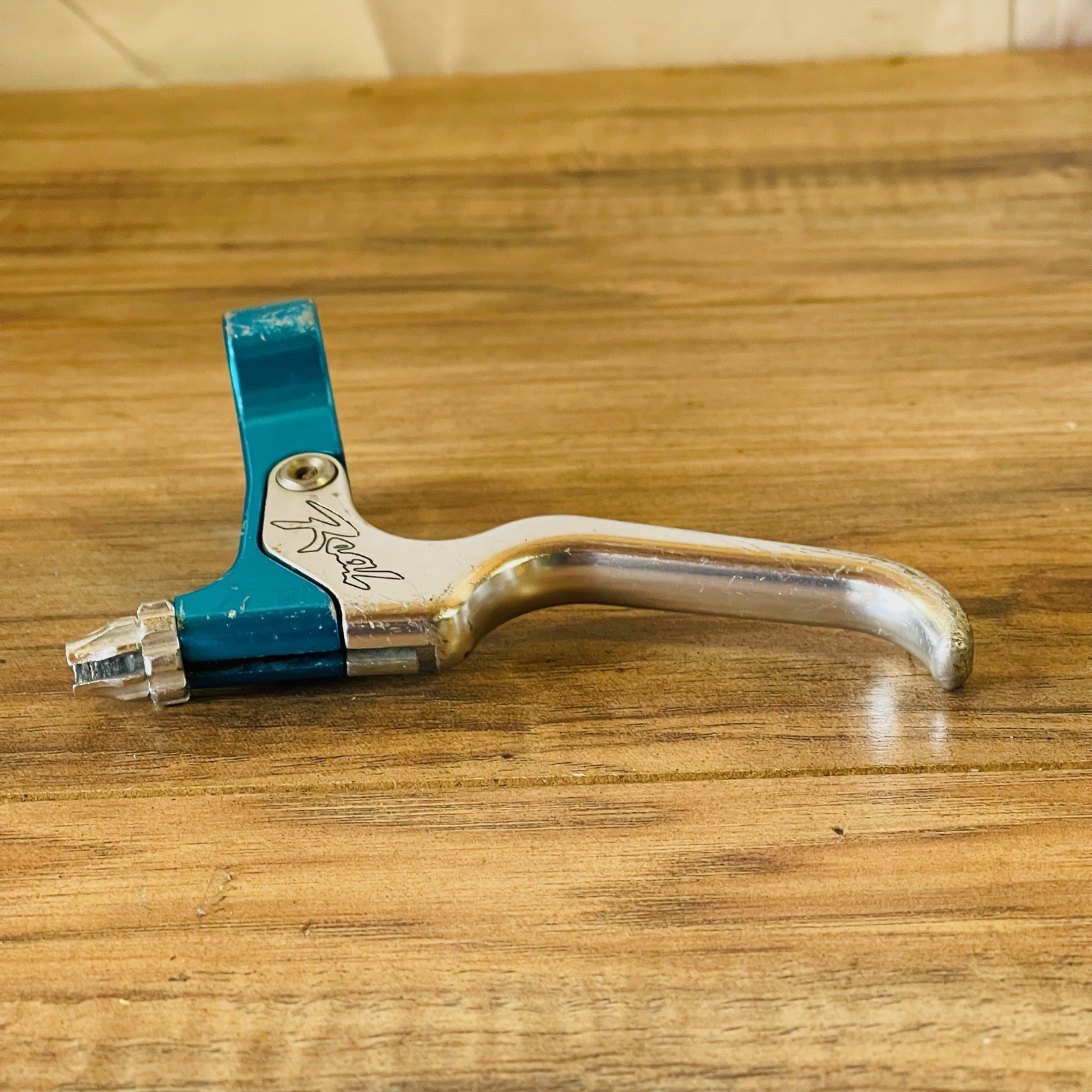 Vintage Real Design LEFT ONLY Brake Lever Turquoise SLIGHT BEND 