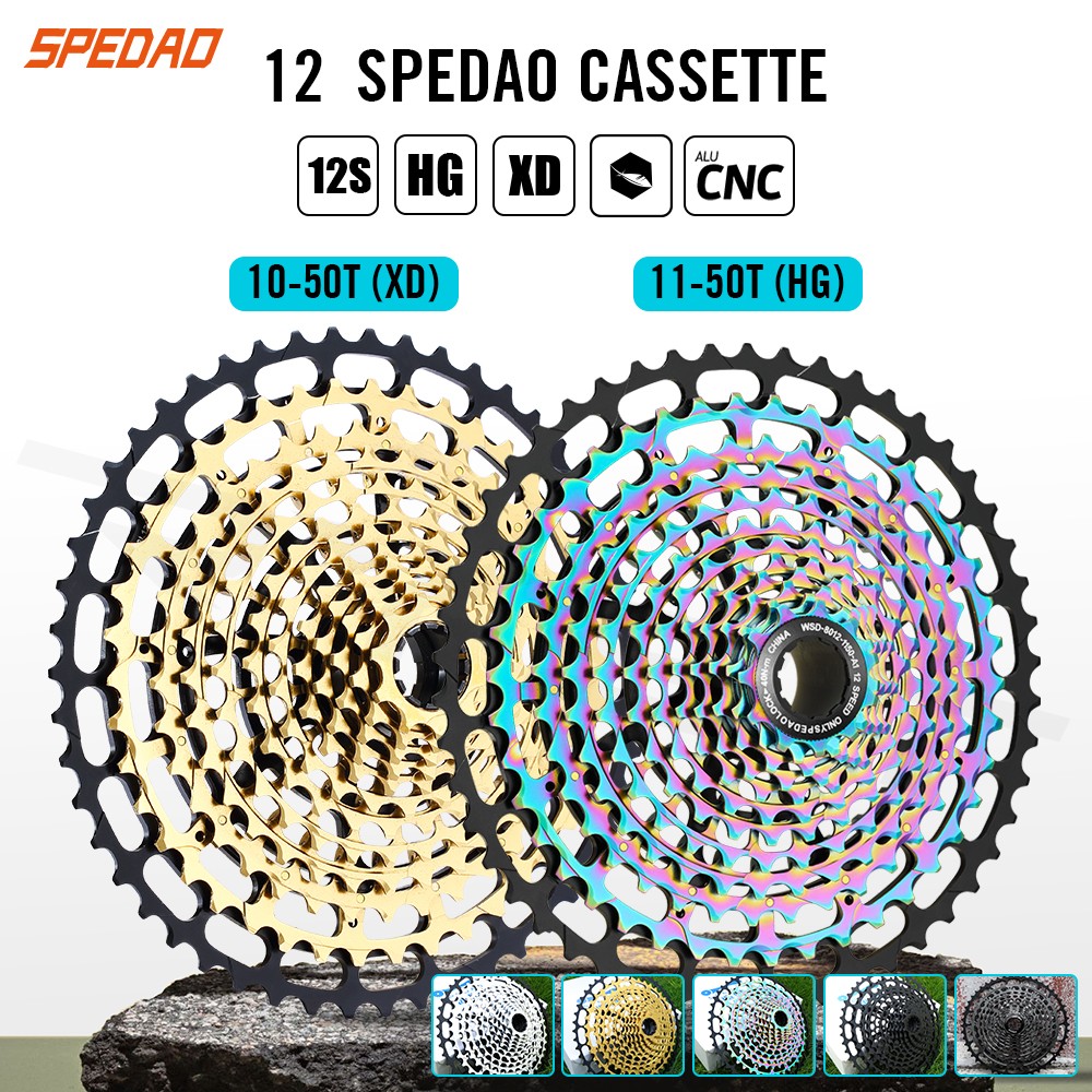 SPEDAO 12S MTB Cassette 10-52T 10-50T 11-50T XD HG Freewheel Lightweight CNC