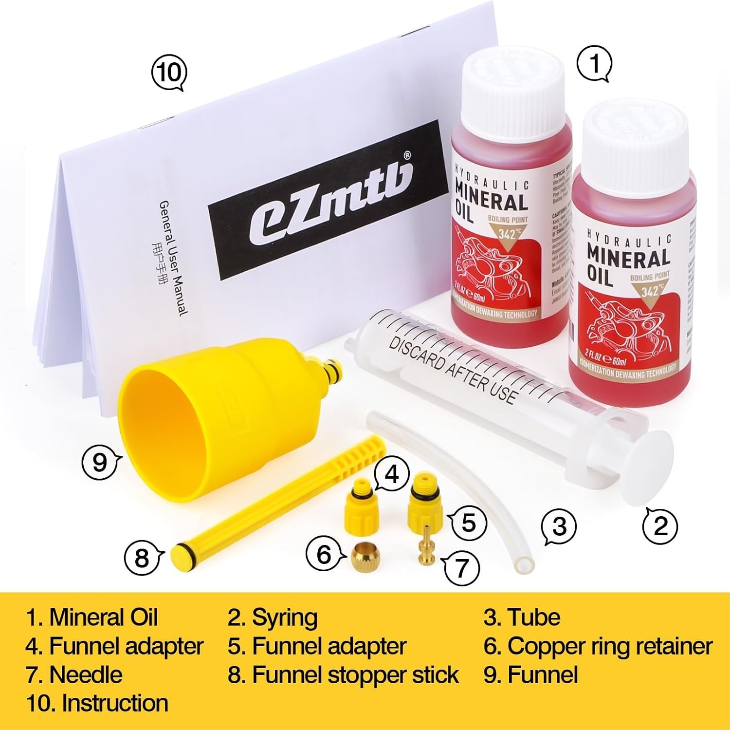 Brake Bleed Kit for Shimano Hydraulic Brakes, Brake Fluid Mineral Oil 120ml …