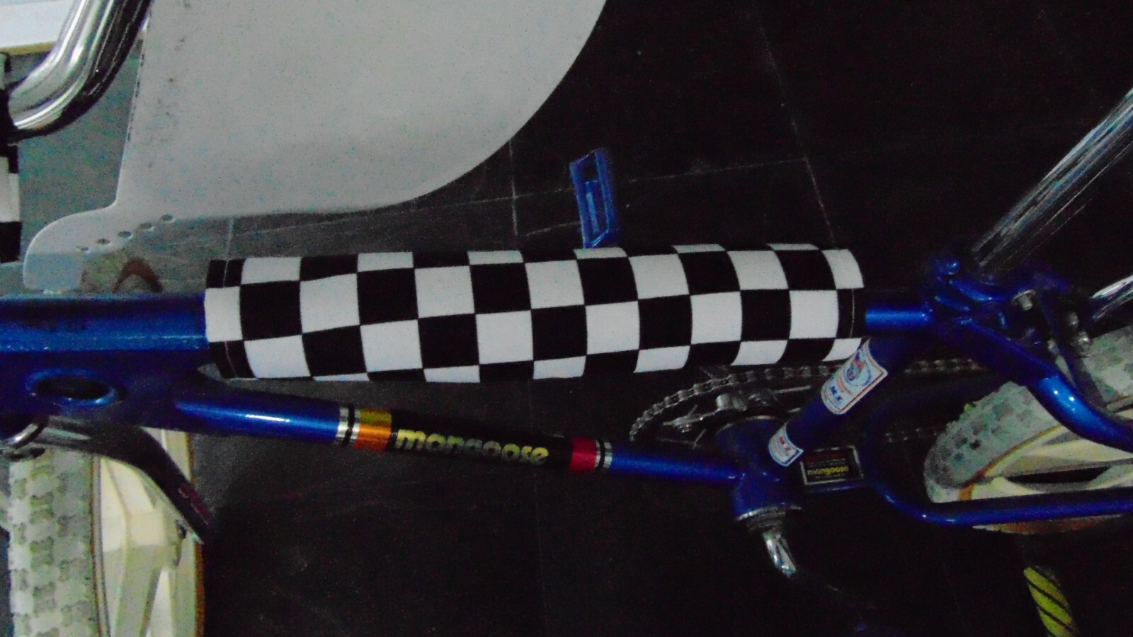 CHECKERED FLASH OLD SCHOOL CLASSIC BIKE BMX PAD SET STEM HANDLEBAR TOP TUBE PADS