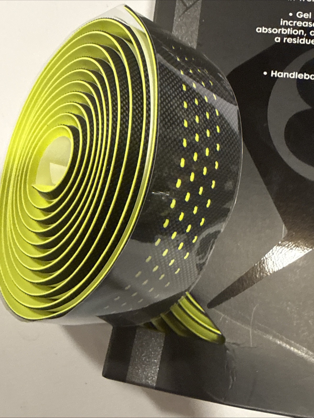 Black Hi Viz Yellow Origin8 DMND PERF Flo Liter Handlebar Tape 2.5 Double Layer