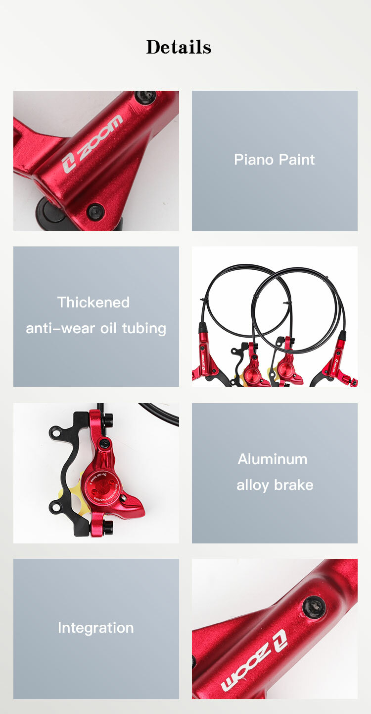 ZOOM HB-875 Hydraulic Disc BrakeXC Bike MTB Front Rear Set Red For SHIMANO