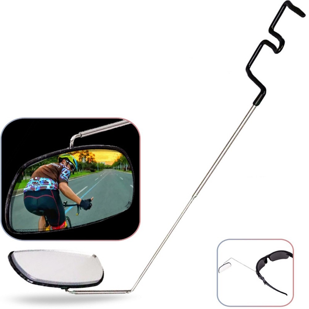 Mirror Bicycle Glass Bike View Rear Handlebar Cycling Rearview Eyeglass HD Lens