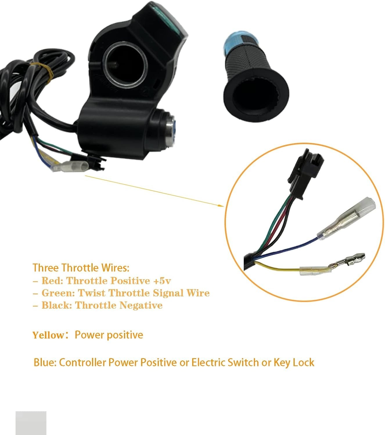 Auto-Detect Voltage Electric Bike Throttle with LCD Display & Non-Slip Grip
