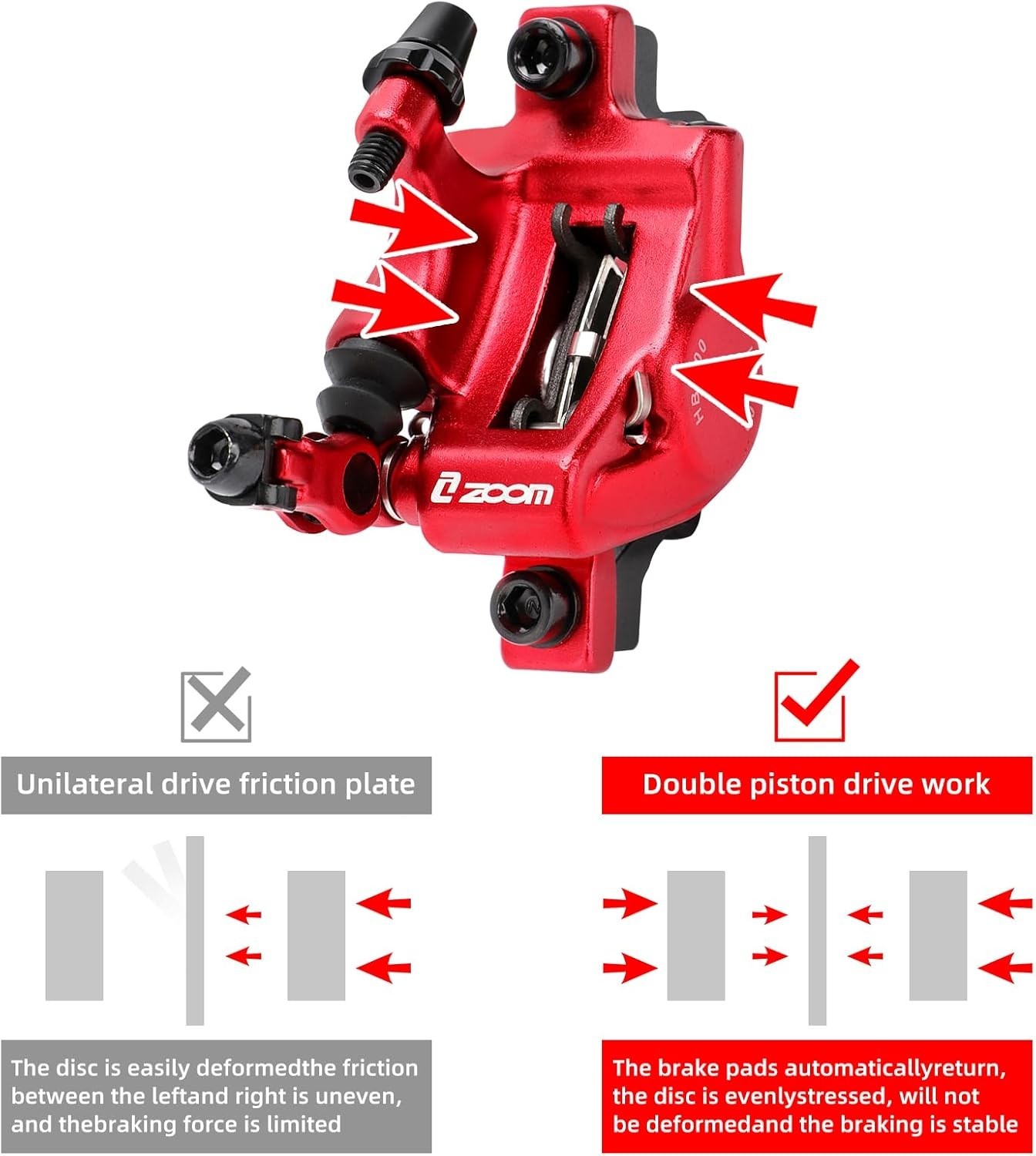 Z00M HB-100 Hydraulic Disc Brake Calipers Set MTB Bike Disc Brakes Front & Rear