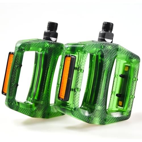 Vintage Translucent Bike Pedal, Alloy Steel Center Shaft & 9/16 Inch Emerald