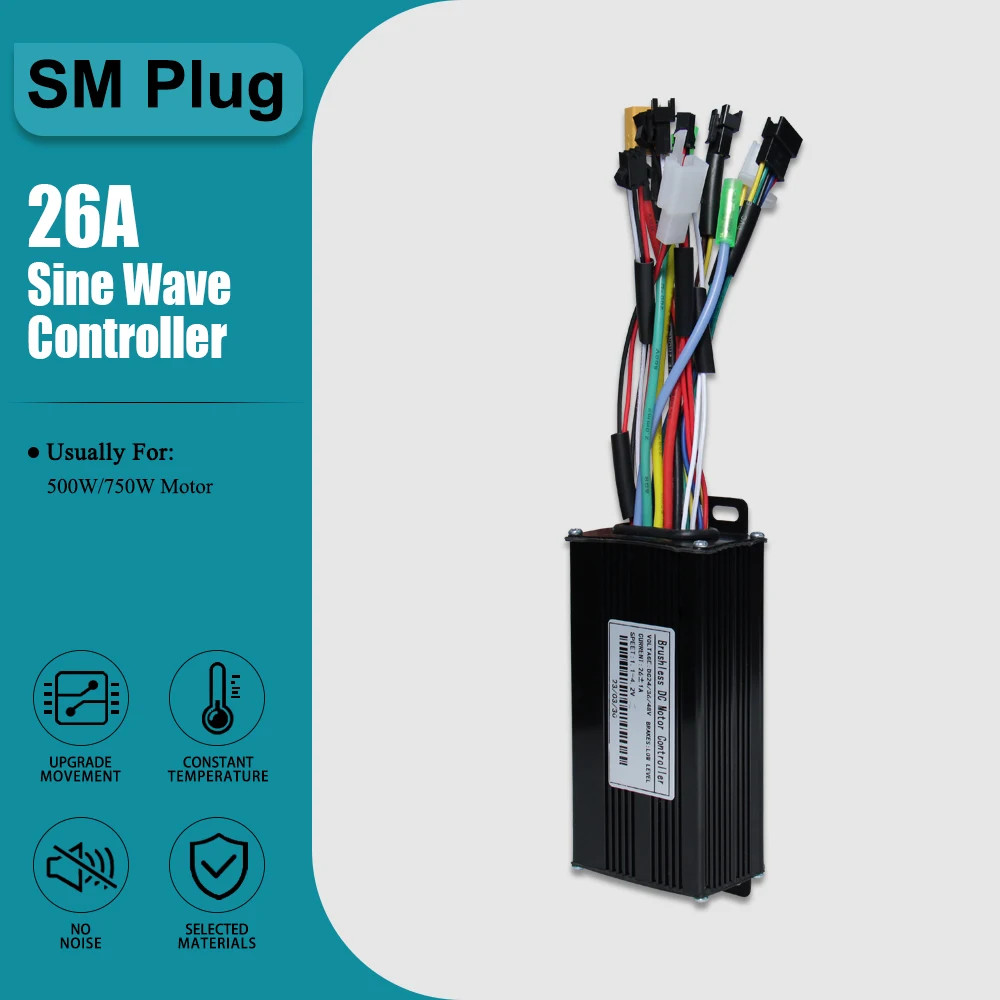 Three-Mode Sine Wave Controller 17A-60A SM/WP Plug with 36V 48V S966 Display