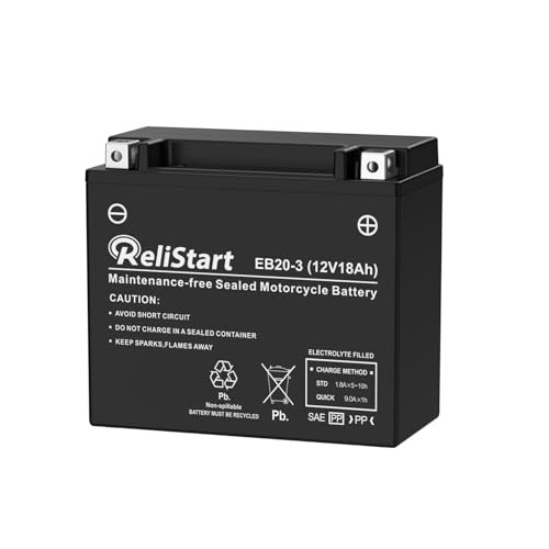Motorcycle Battery YTX20HL, EB20-3, 12V 18Ah, 250 CCA, Powersport 12V-18AH