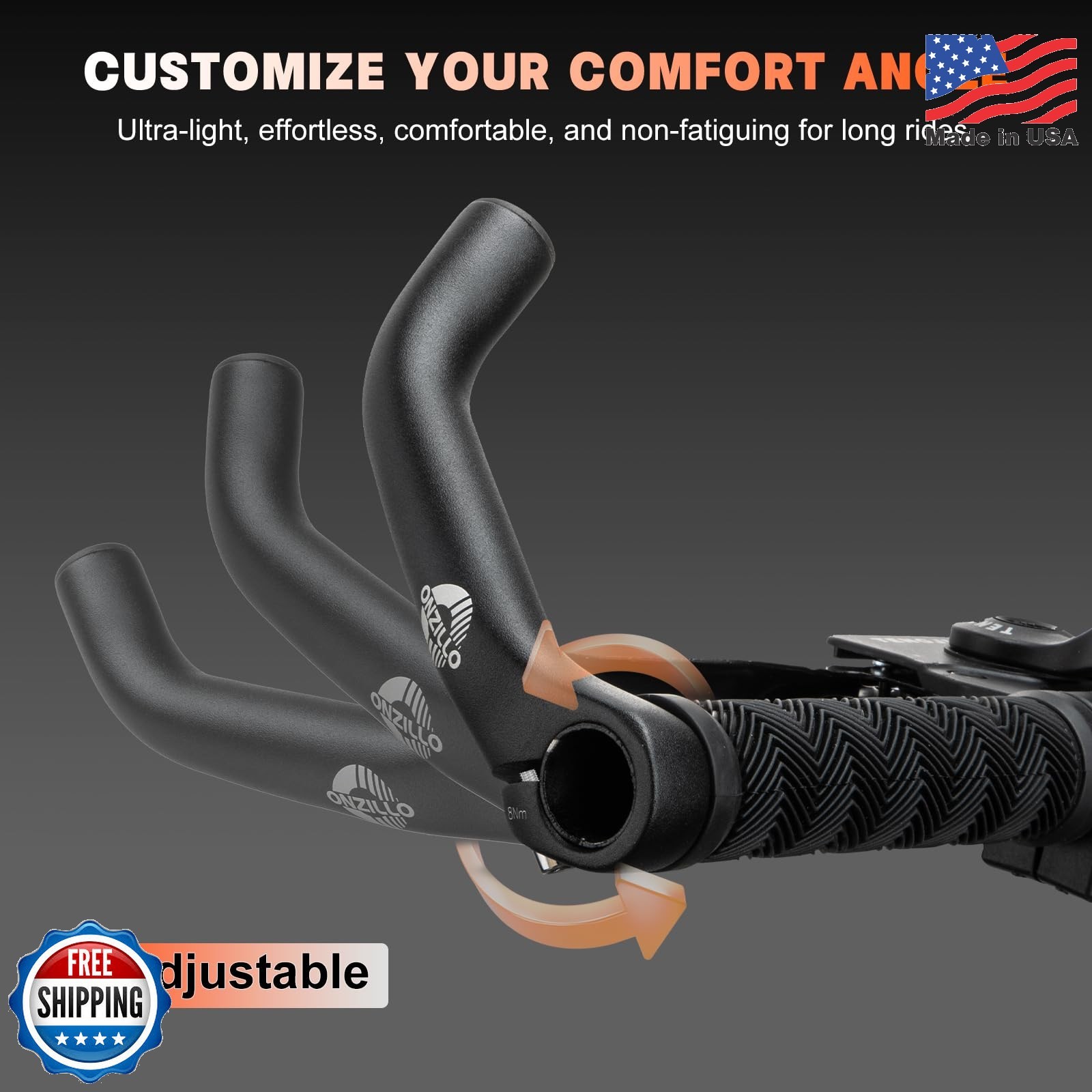 Upgraded Bike Bar Ends, Ergonomic Bicycle Handlebar Ends Extension,Aluminium MTB