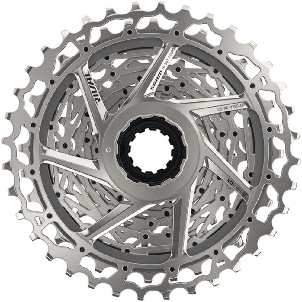 SRAM Rival AXS XG-1250 Cassette – 12-Speed, 10-36t, Silver, For XDR Driver Body,