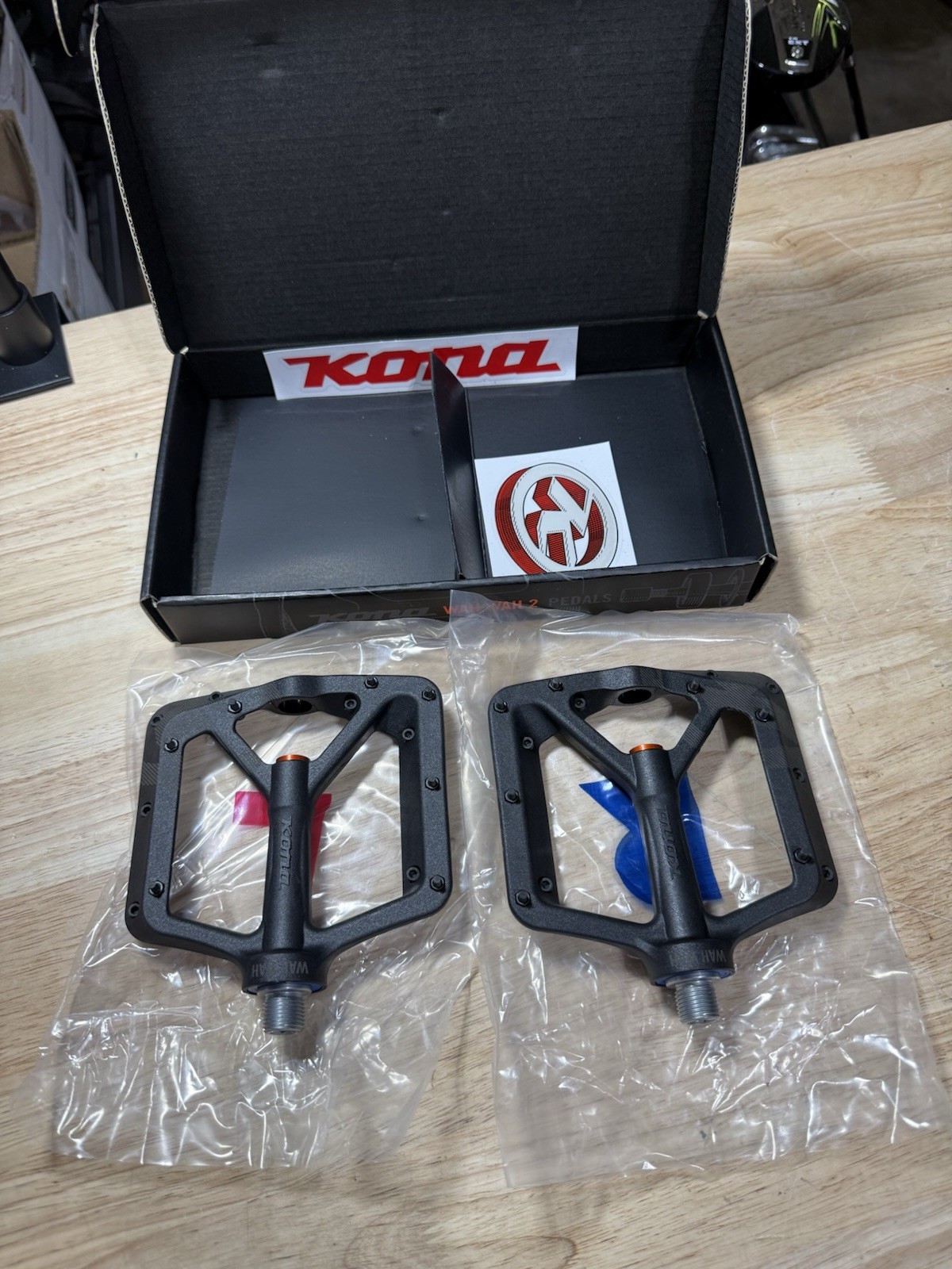 Kona Wah Wah 2 Composite MTB BMX Bike Pedals Black Large New Pair