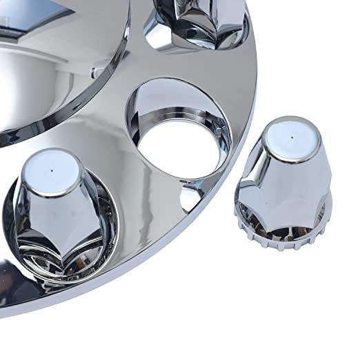 33mm Chrome Front Axle Wheel Cover Set for Semi Trucks ABS Plastic Standard