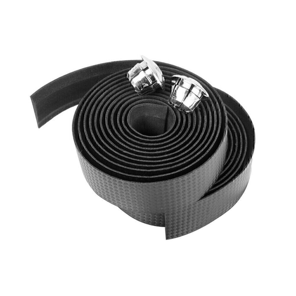Bicycle Handlebar Strap Carbon Fiber Grain Leather Shock Absorb Handlebar Wraps