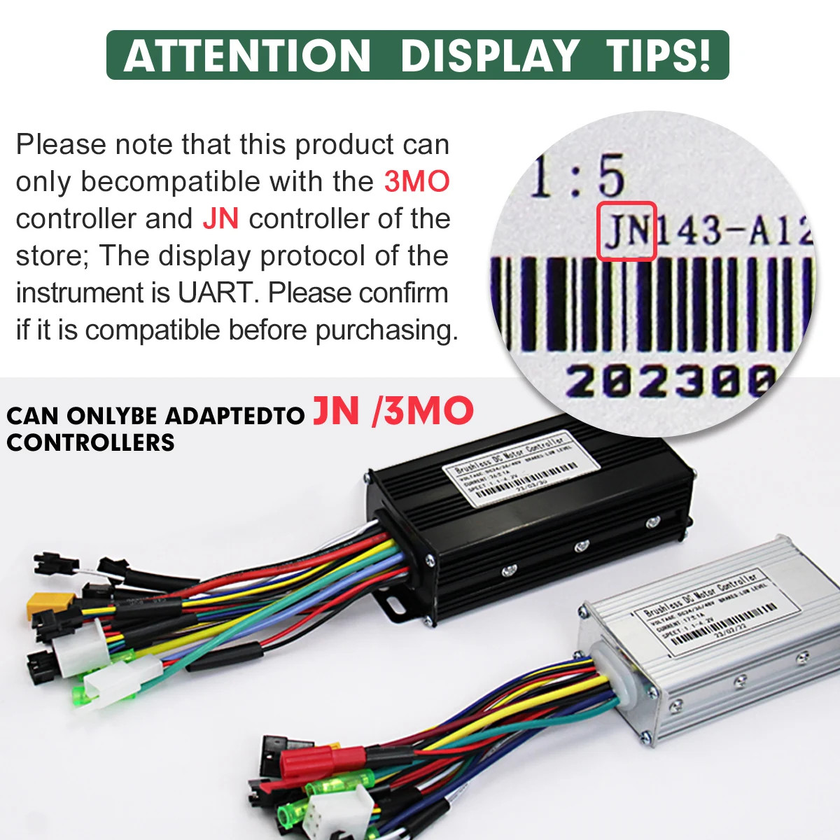 Electric Bicycle Display 24V 36V 48V 52V 60V 72V SM/Waterproof Plug Display