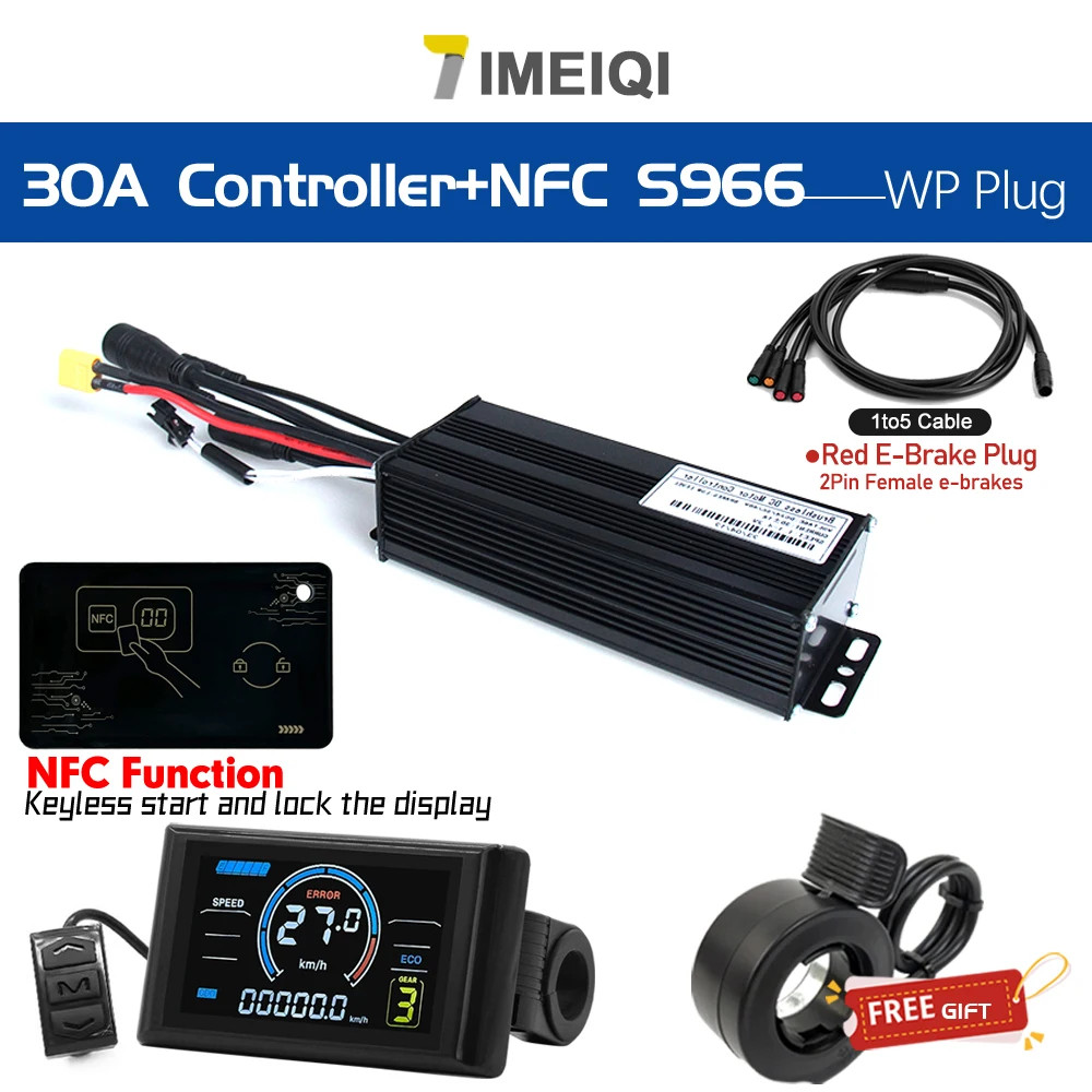 E-bike 3-Mode Sine Wave Waterproof Controller 17A 26A 30A 24V/36V/48V Display