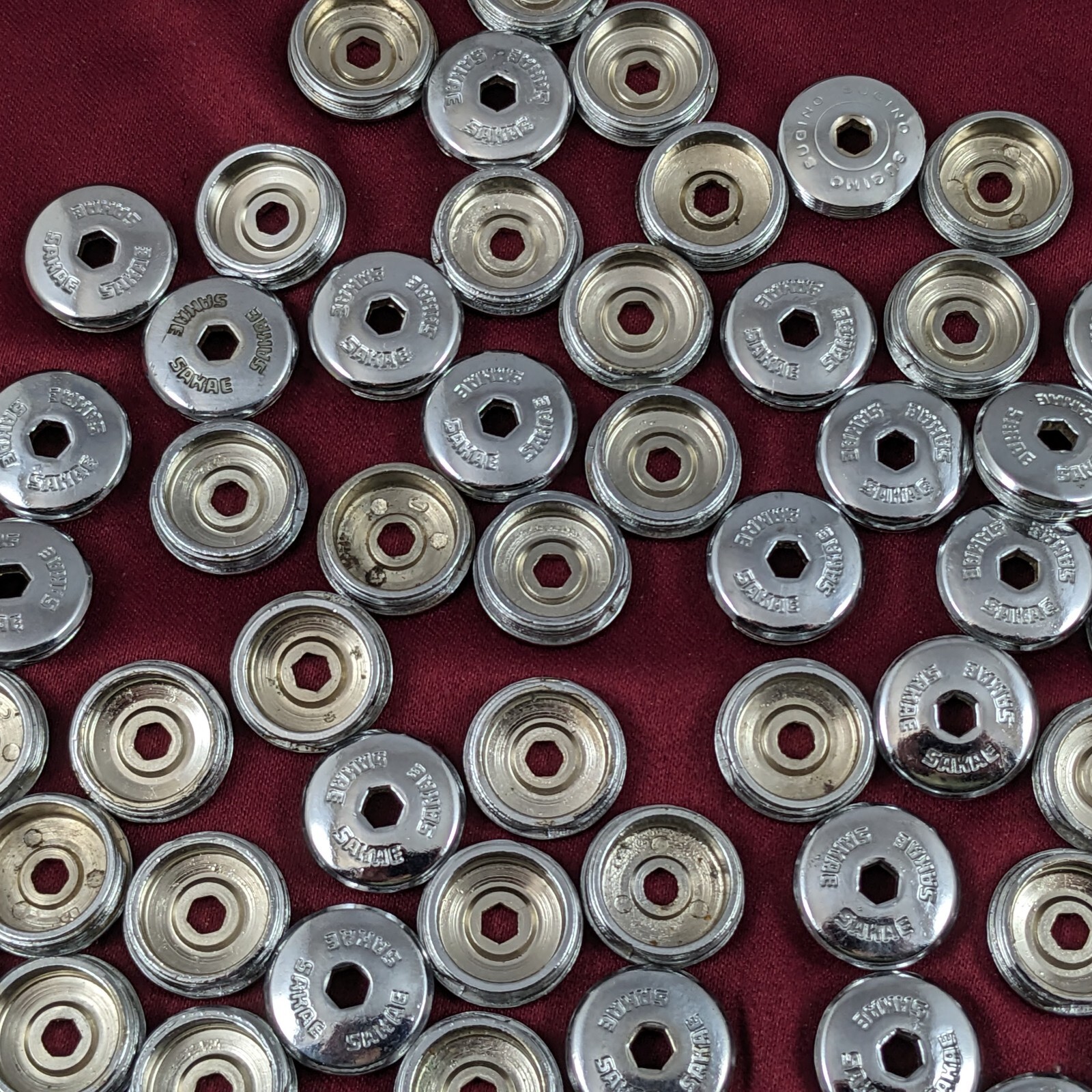 Sakae Japan Vintage Crank Dust Caps Chromed Alloy 5mm Hex NOS PAIR