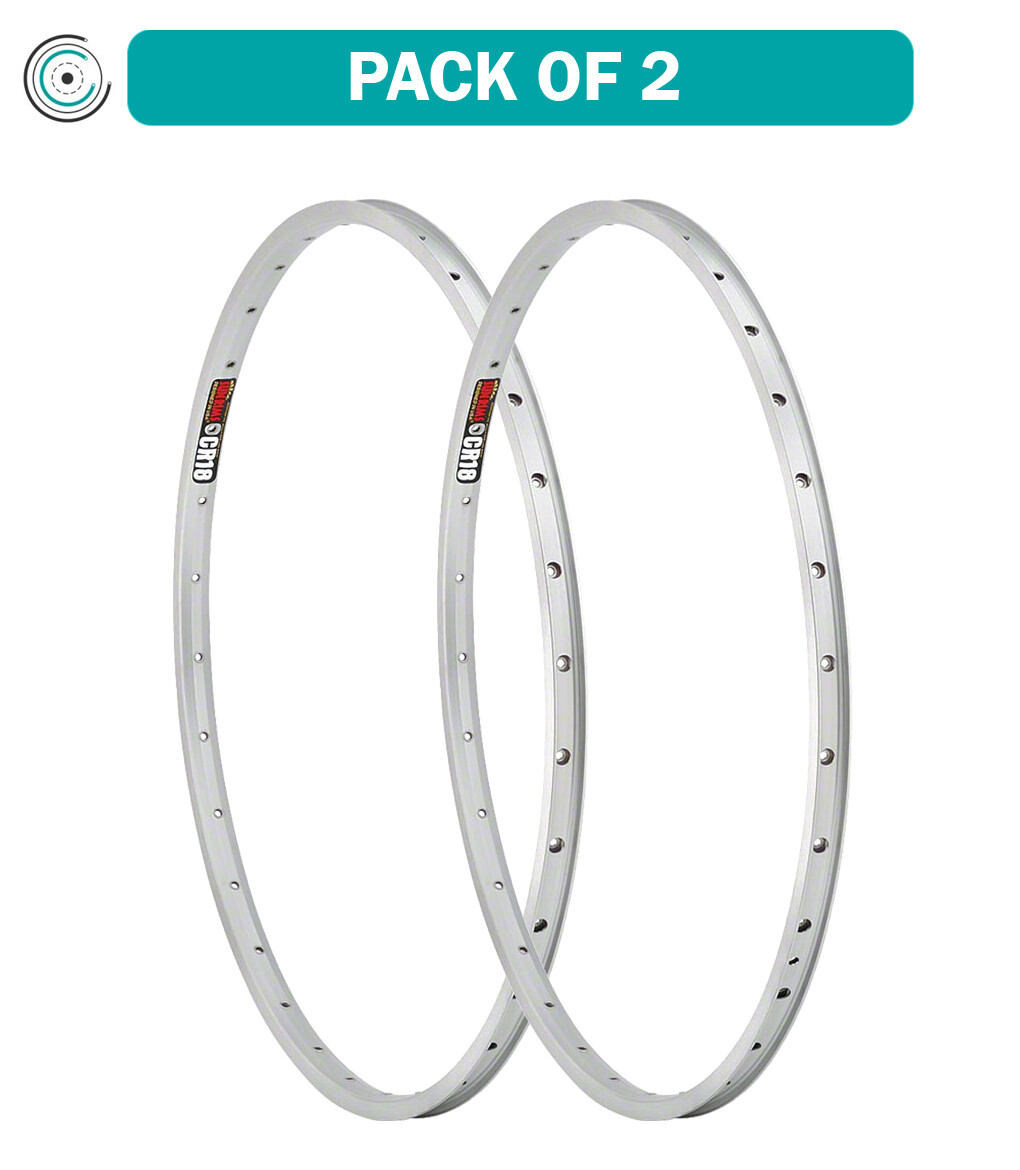 Pack of 2 Sun Ringle CR-18 Rim 29″ 36h Silver Clincher 22.5mm