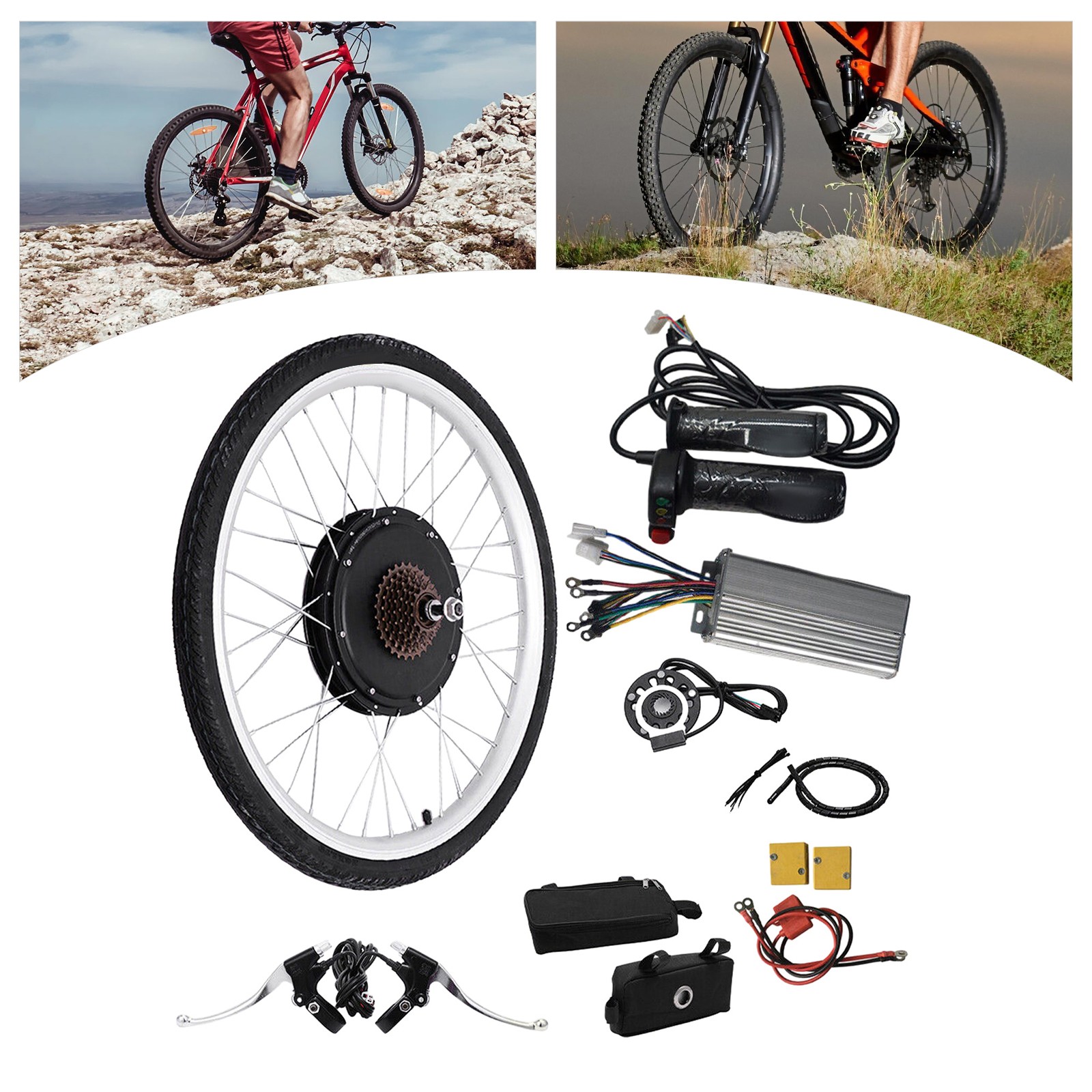 26inch 48V E-Bike Rear Wheel Electric Bicycle Hub Motor Kit 1000W Conversion Kit