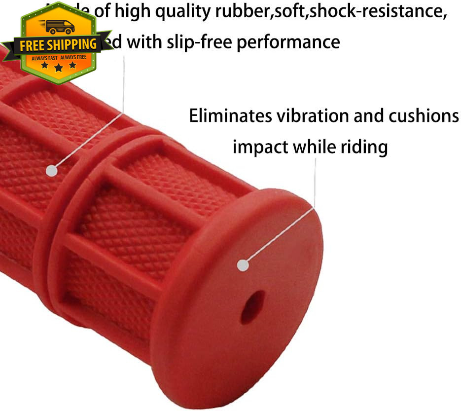 Motorcycle Handlebar Grips 7/8in Non Slip Soft Rubber For ATV Dirt Bike Black