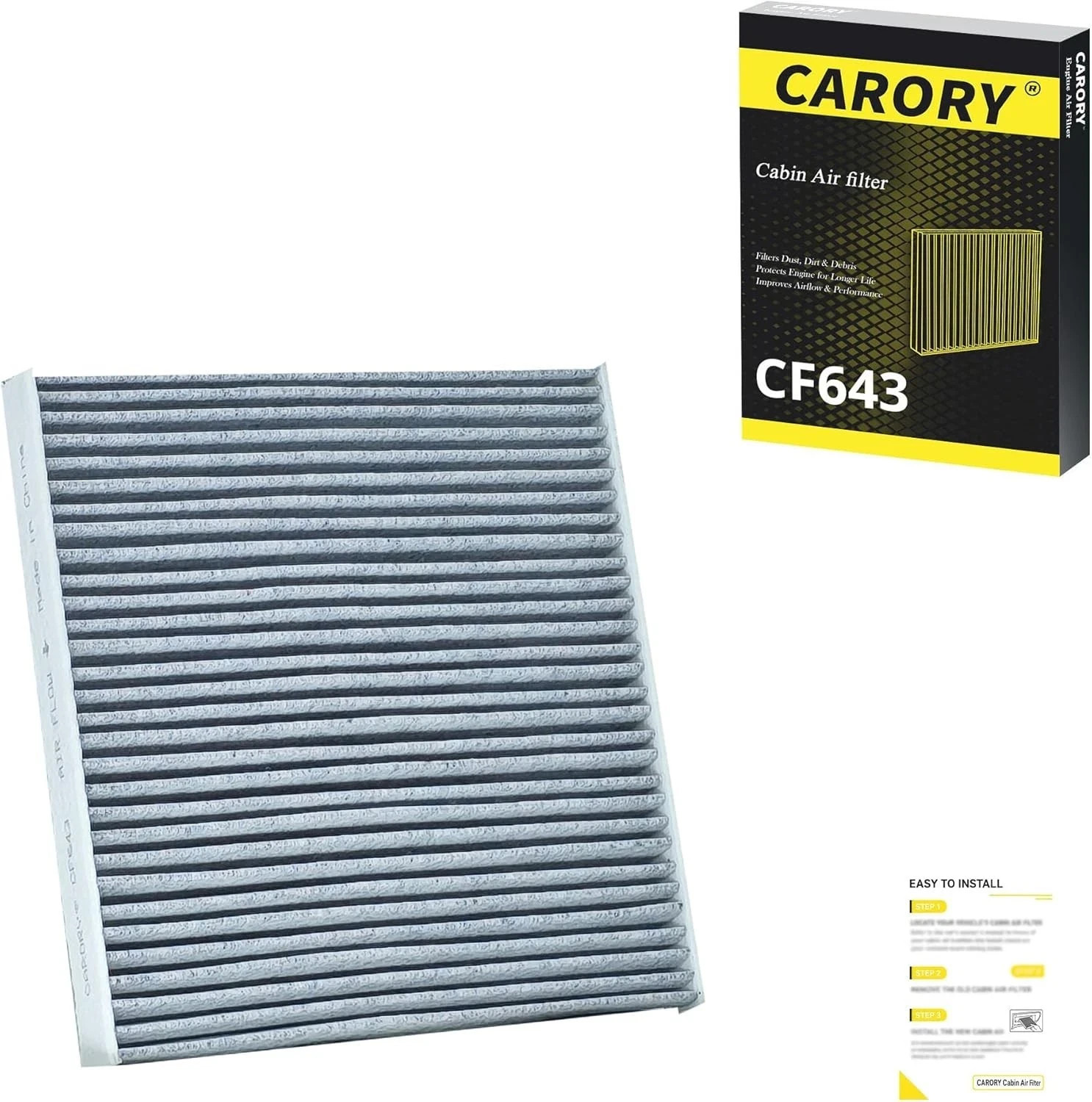 Cabin Air Filter w/Activated Carbon for VW Atlas 1.2″ x 10″ x 9.2″