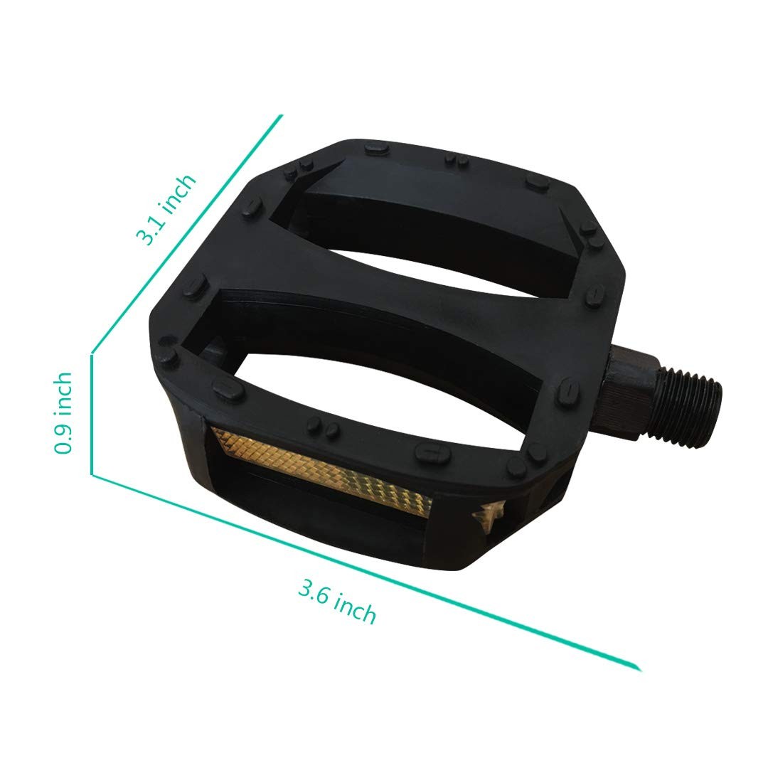 Upgraded Kids Bike Pedals 1/2 Inch 1 Pair Resin 12» 14» Black