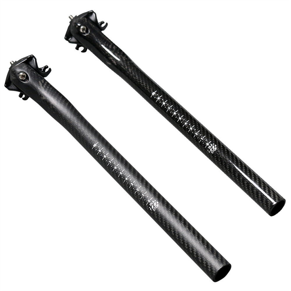 3K Carbon Fiber MTB Road bike Seatpost Bicycle Seat Tube 25.4-31.6mm 20 Offset