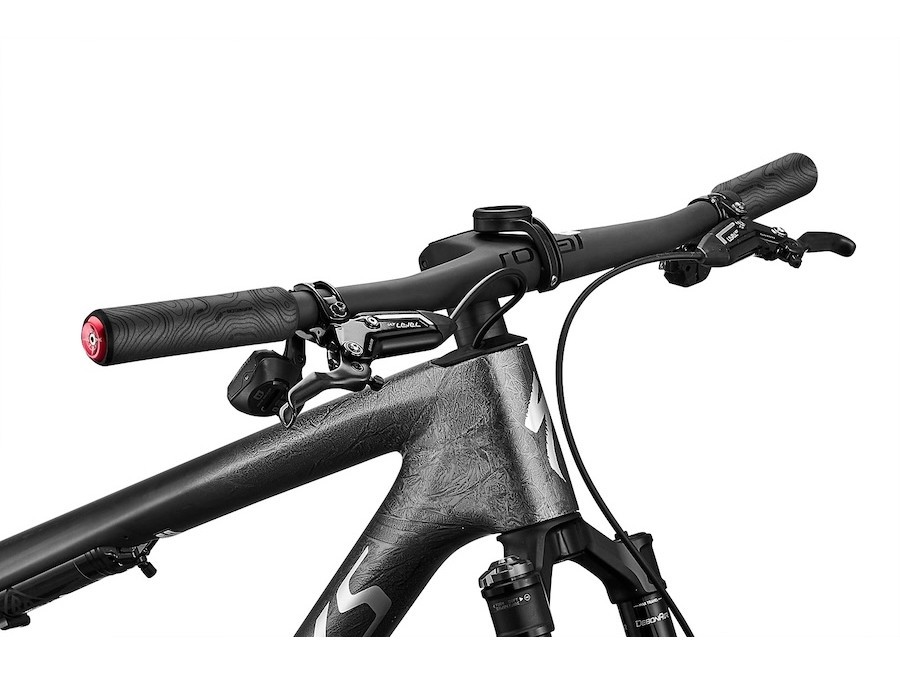 Ciclovation Trail Silcolite MTB Grip Topo Matte Black with Anodized Red Ends