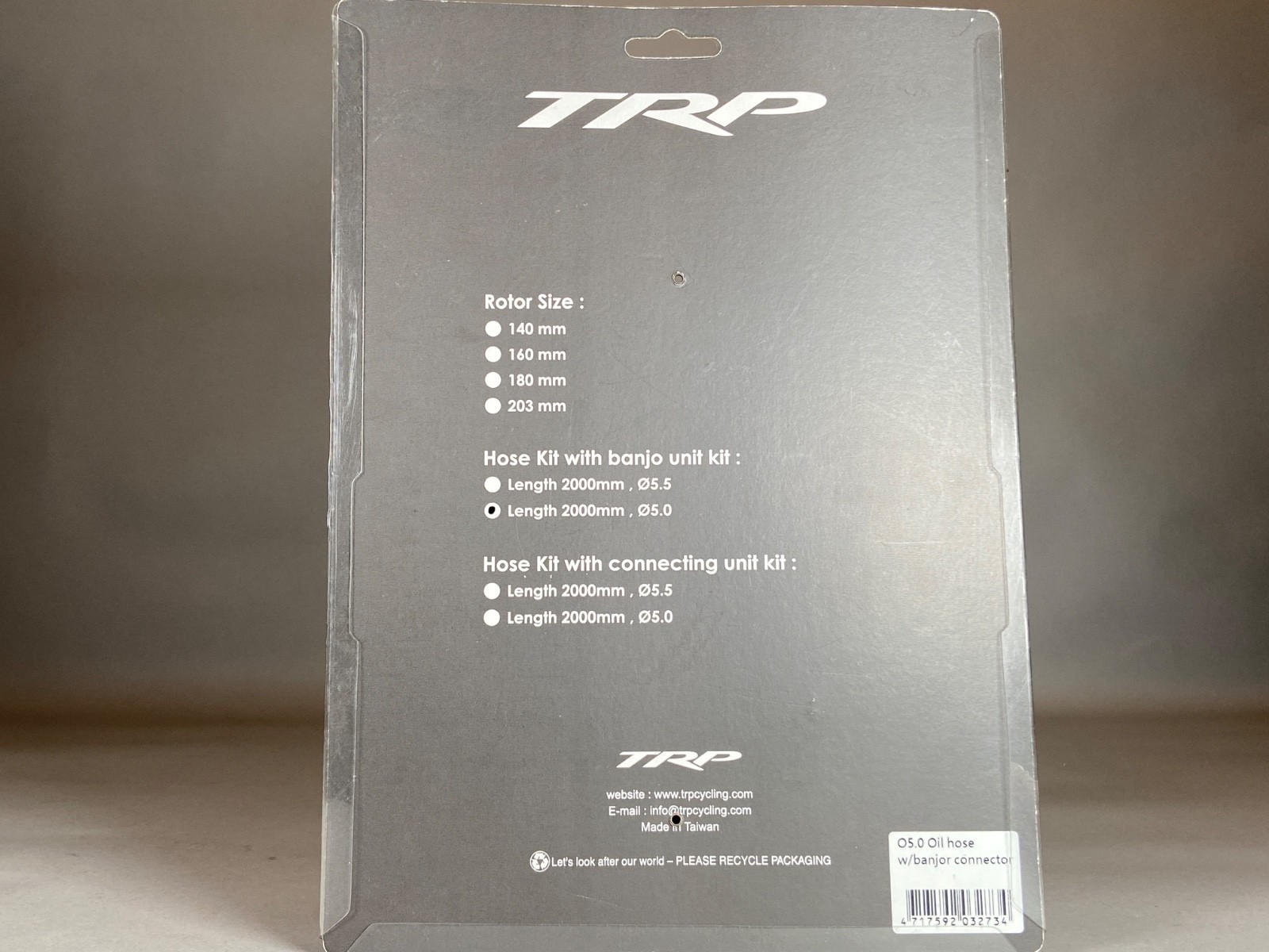 NEW TRP Disc Brake Banjo Hose Kit – 2000 x 5.5mm, Black HOSE KIT